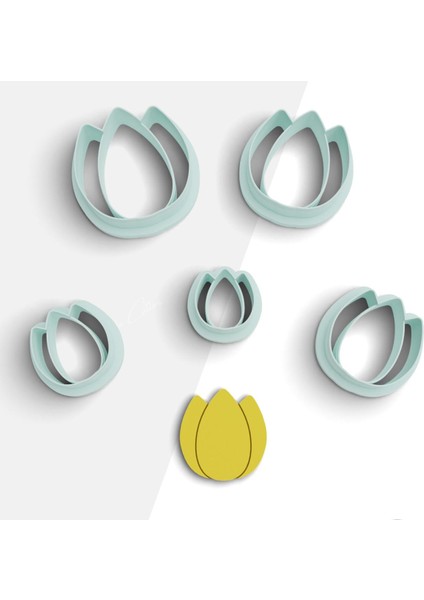 Lale Şekilli Polimer Kil Kesme Kalıbı, Küpe Kalıp, Hamur Kalıbı, Kurabiye Kalıbı, No:1041