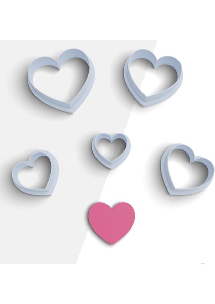 Kalp Şekilli Polimer Kil Kesme Kalıbı, Küpe Kalıp, Takı Kalıbı, Sevgililer Günü Kalıpları, No:1199