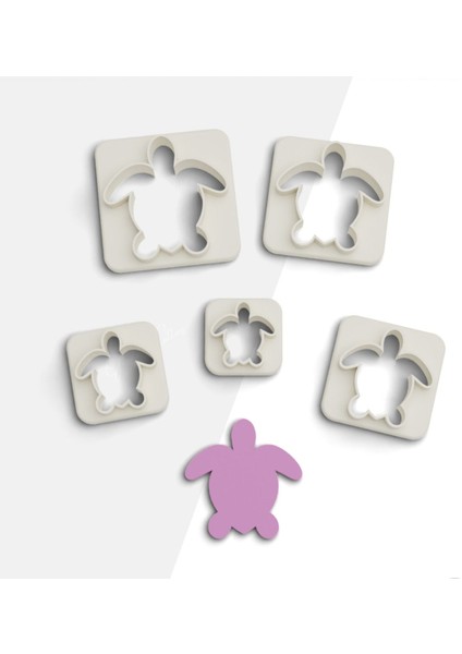 Kaplumbağa Polimer Kil Kesme Kalıbı, Küpe Kalıpları, Kurabiye Kalıbı, 5 Boy, Seramik Kalıp, No:460