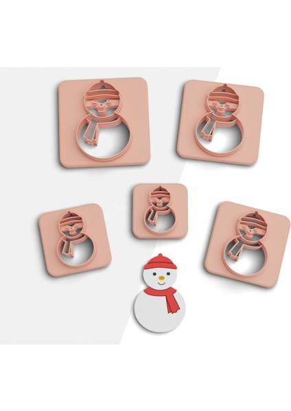 Kardan Adam Polimer Kil Kesme Kalıbı, Küpe Kalıpları, Kurabiye Kalıbı, Seramik Kalıp, 5 Boy, No: 55