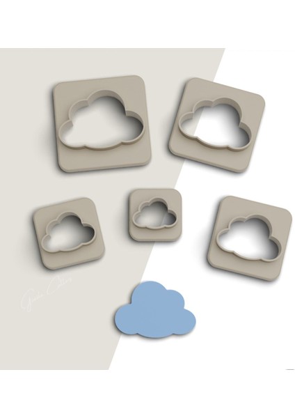Bulut Polimer Kil Kesme Kalıbı, Küpe Kalıpları, Kolye Kalıbı, 5 Boy, Takı Kalıbı No: 410