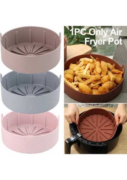 Airfryer Silikon Pişirme Kabı, Airfryer Aksesuar, Airfryer Hava Fritözü Kabı, Sgs Sağlık Sertifikal