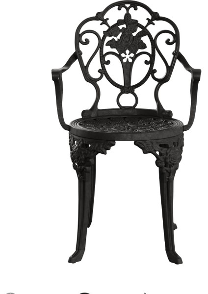 Ferforje Görünümlü Plastik Sandalye, Bahçe, Balkon ve Dış Mekanda Kullanılabilir, 2 Yıl , 150 kg Taşıma Kapasiteli, Plastik, Beyaz Tek Sandalye