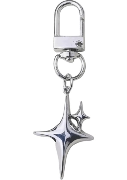Kristal Yıldız Ay Anahtarlık Y2K Metal Kolye Anahtarlık Tatil Araba Anahtarlık Kadınlar Için Çanta Süs Sırt Çantası Dekorasyon (Yurt Dışından)