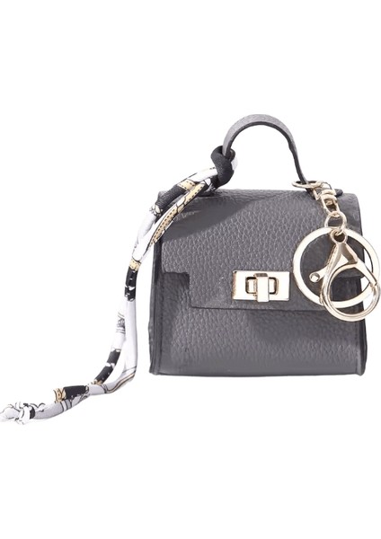 Ruj Çantası Mini Lüks Kulaklık Çantası Bozuk Para Cüzdanı Anahtarlık Deri Bozuk Para Çantası Şık Deri Mini Çanta Anahtarlık Kadın/Kadın Renk:gri (Yurt Dışından)