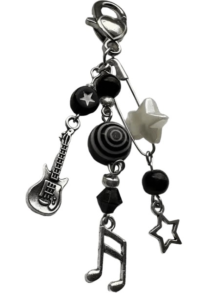 Gitar Anahtarlık Gotik Charm Müzik Notası Siyah Anahtarlıkrenk:siyah (Yurt Dışından)