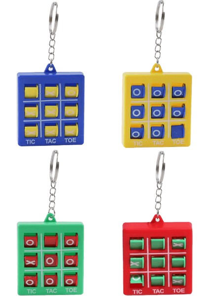 Eğlenceli Anahtarlık Xo Tic-Tac-Toe Mini Kolye Çocuk Eğitici Oyuncak Anahtarlık Sırt Çantası Dekorasyon Bulmaca Oyunu Anahtarlık Aksesuarları (Yurt Dışından)