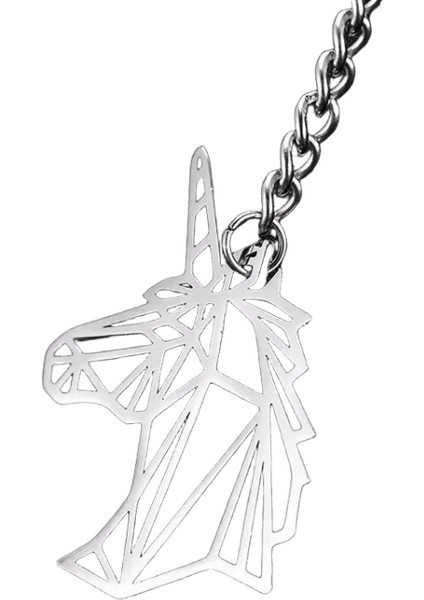 Cooltıme Kurt Anahtarlık Tilki Kaplan Ayı Hayvan Kolye Unicorn Tavşan Paslanmaz Çelik Anahtarlık Erkekler Araba Anahtarlık Takı Hediye 2025 Renk: Unicorn / Boyut: Zincirli (Yurt Dışından)