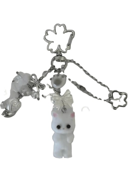 Y2K Uyumlu Kedi Anahtarlıkları! ‍⬛renk:beyaz (Yurt Dışından)