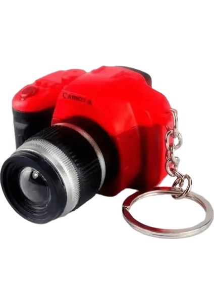 Simüle Slr Kamera LED Işık Yayabilir Ses Anahtarlık Fotoğrafçılık Seyahat Hediyeleri Üç Boyutlu Kolye Hafif Basit Renk:kırmızı Renk (Yurt Dışından)