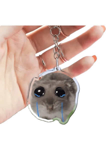 Eğlenceli Sevimli Meme Im Sadece Bir Kız Üzgün Hamster Anahtarlık Anahtarlıklar Aksesuarlar Için Yüzük Çanta Komik Kolye Anahtarlık Takı Hayranları Hediyeler (Yurt Dışından)