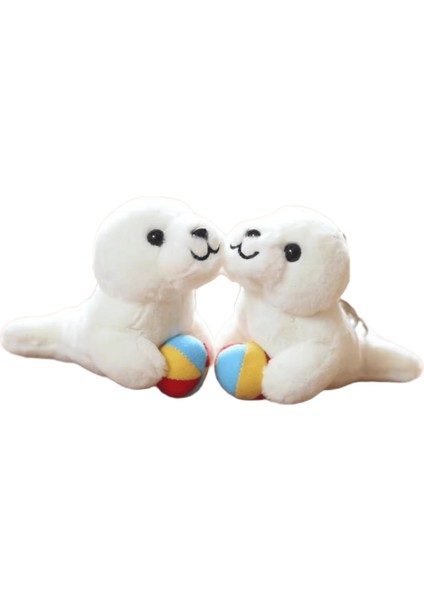 Mühür Bebek Peluş Kolye Sevimli Deniz Hayvanı Anahtarlık Büyüleyici Sırt Çantası Dekorasyonu ve Çanta Dekorasyonurenk:beyaz (Yurt Dışından)