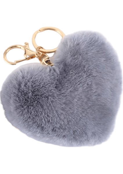 Gökkuşağı Peluş Top Anahtarlık Büyük Kalp Ponpon Anahtarlık Kadınlar Için Araba Çantası Kolye Moda Takı Kabarık Aşk Ponponlar Anahtarlık (Yurt Dışından)