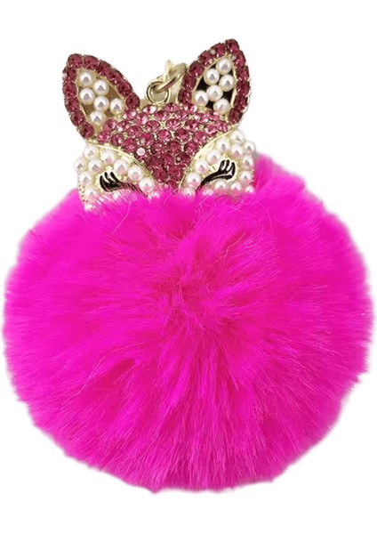 Sevimli Mini Tilki Kolye Anahtarlıklar Kadınlar Için Kızlar Kabarık Kürk Anahtarlık Zincirleri Ponpon Topu Rhinestone Araba Anahtarlık Tutucu Charm Çanta (Yurt Dışından)