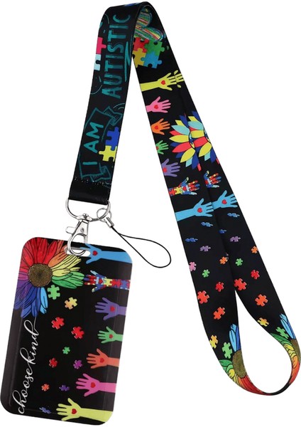 Farkındalık Bulmaca Ipi Hemşire Kartı Tutucu Anahtar Için Boyun Askısı Kimlik Kartı Cep Telefonu Askıları Rozet Tutucu Anahtarlık Aksesuarlarırenk:3 (Yurt Dışından)