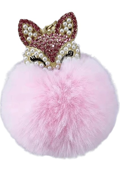 Sevimli Mini Tilki Kolye Anahtarlıklar Kadınlar Için Kızlar Kabarık Kürk Anahtarlık Zincirleri Ponpon Topu Rhinestone Araba Anahtarlık Tutucu Charm Çanta (Yurt Dışından)