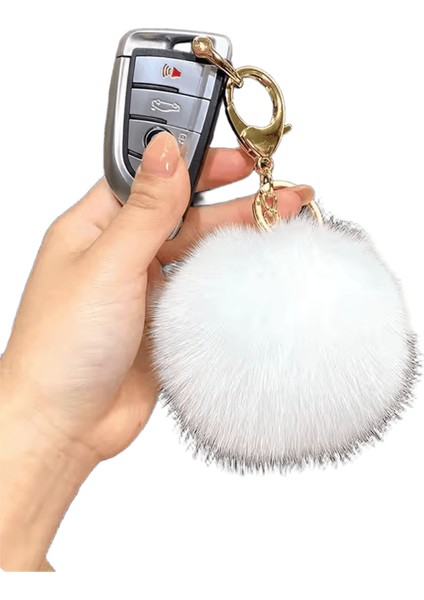 9cm Gerçek Tilki Kürk Top Anahtarlıklar Kadınlar Için Kızlar Yumuşak Peluş Ponpon Kolye Anahtar Zincirleri Yüzükler Anahtarlık Tutucu Charm Çanta Hediyelerirenk: D (Yurt Dışından)