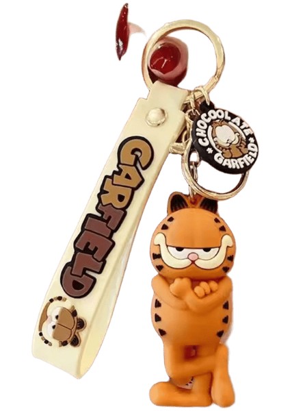 Miniso Anime Kawaii Garfield Kedi Kolye Anahtarlık Karikatür Araba Anahtarlık Anahtarlık Telefon Çanta Süs Anahtarlık Bebek Model Çocuk Hediyeleri (Yurt Dışından)