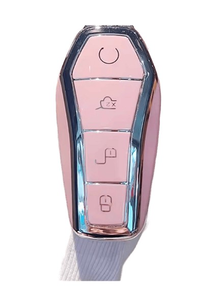 Pembe 4 Düğmeli Anahtarlık Byd Atto 3 Han Ev Dolphin Uzaktan Kumanda Için Anahtar Fob Kapaklı Kılıf Kabuk Koruma Kapağı Otomatik Accessori (Yurt Dışından)