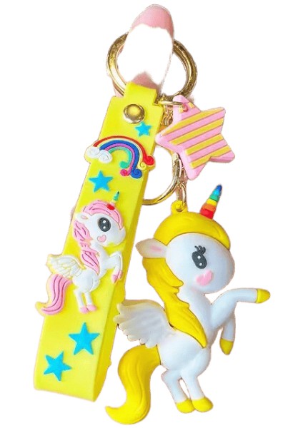 Sevimli Karikatür Yaratıcı Unicorn Anahtarlık Prenses Özel Güzel Anahtarlık Çanta Kolye Araba Anahtarlık Çocuklar Için Güzel Hediyeler Renk: Sarı / Boyut: 6 cm (Yurt Dışından)