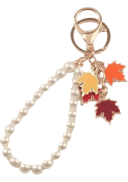 Moda Büyük Ilmek Şerit Inci Anahtarlık Kadın Çok Renkli Dıy Anahtar Kolye Asılı Süs Tatlı Çanta Aksesuarları (Yurt Dışından)
