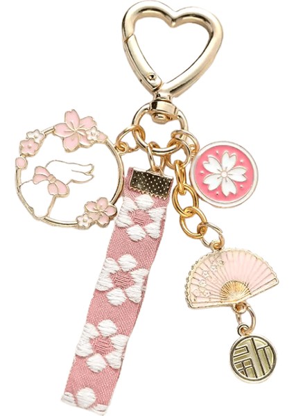 Kore Tatlı Kiraz Çiçeği Tavşan Anahtarlık Kadınlar Için Yaratıcı Dokuma Inci Anahtarlık Çanta Kulaklık Kılıfı Kolye Takı (Yurt Dışından)