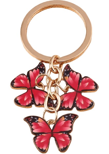 Sevimli Renkli Kelebek Anahtarlıklar Emaye Hayvan Anahtarlıklar Kadınlar Için Hatıra Hediye Erkekler Çanta Kolye Anahtar Zincirleri Dıy Aksesuarları (Yurt Dışından)