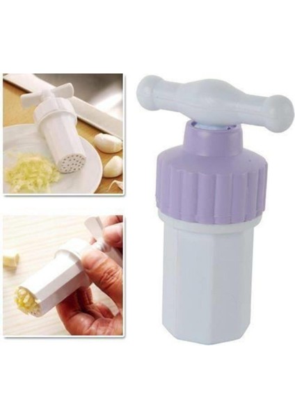 Sarımsak Ezici Vidalı Çevirmeli Plastik Sarımsak Ezme Aparatı Pratik Ezici