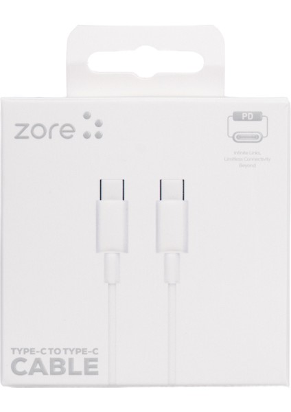 ZR-41 Type-C to Type-C PD Hızlı Şarj Özellikli Zore Data ve Şarj Kablosu 1M