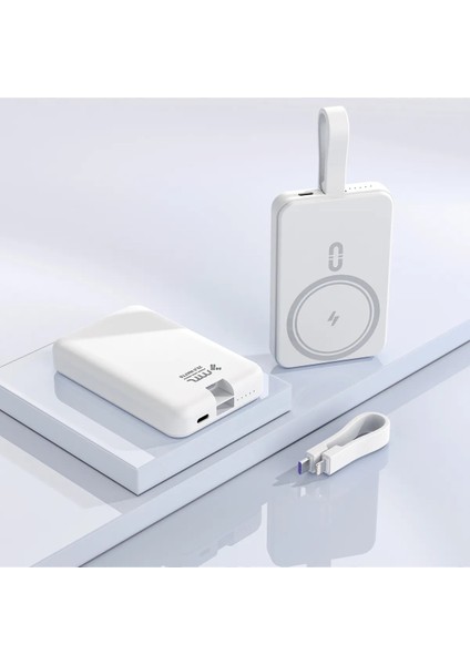 10.000 Mah Magsafe Ile Uyumlu 22,5w Kablolu Powerbank Mt4440