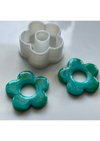 Polimer Kil Kalıbı Çiçek Desen Seti 9 Adet Polymer Clay Mold