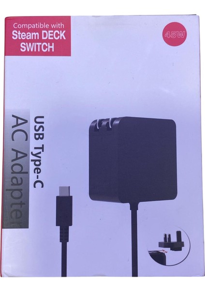 Steamdeck Nintendo Switch Uyumlu 45W 5V-9V12V-15-20V 3A Şarj Cihazı