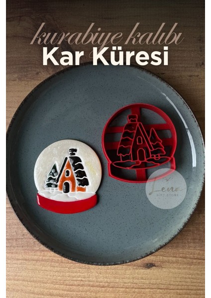 Kar Küresi Yeni Yıl Noel Kurabiye Kalıbı Şeker Hamur Şekillendirici Yılbaşı Temalı Karışık Renk