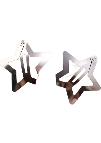 Gümüş Yıldız leri Metal Yapış Klip Saç Tokaları Ettes Saç Kavrama Jewel 50PCS (Yurt Dışından)
