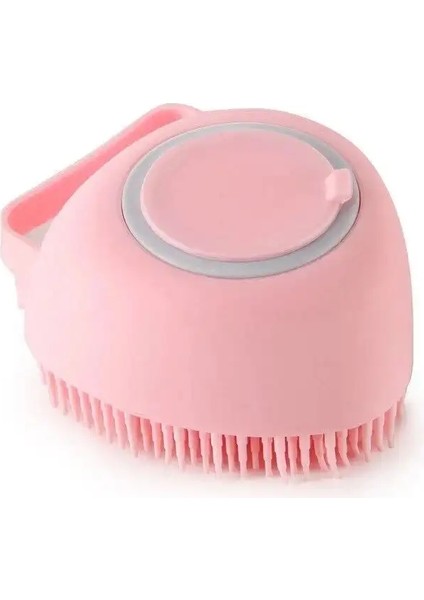 Pet ve Silikon Banyo Fırçası Masaj Bakımı Yumuşak Banyo Fırçası Sıvı Banyo Topu Fırça Doldurabilir Pet Aksesuarları Aracı Kalp Şekleli Pembe (Yurt Dışından)