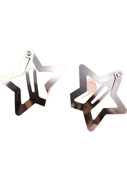 Gümüş Yıldız leri Metal Snap Klip Saç Tokaları Ettes Saç Kavrama Jewel 200PCS (Yurt Dışından)