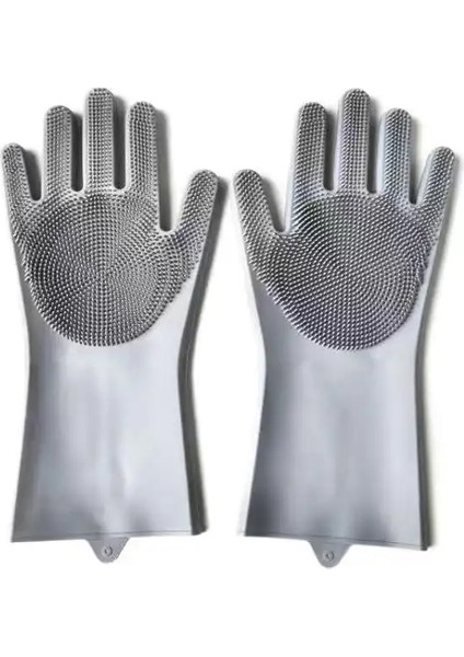 Sihirli Silikon GövdeBanyo Eldivenleri Mükemmel Banyo Şampuan Fırçası Gloves gri (Yurt Dışından)