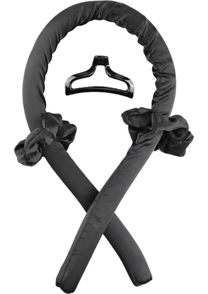 Kadın Isısız Curling Rod Isısız Saç Bukleler Kafa Bandı Saç Yumuşak Parlak Saç Bigudi Kuaför Araçları Aksesuarları Kadın Yapmak Siyah (Yurt Dışından)