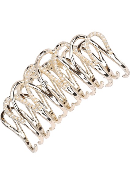 Kadın Trendy Yengeç Saç Pençe Klip Kızlar Moda Popüler Saç Yay Aksesuarları Kadın Için Set ile Inci Rhinestones Saç TOKASIR002-INCI (Yurt Dışından)