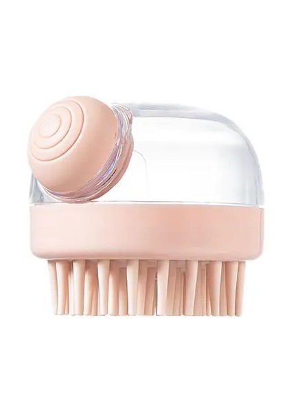 Pres Tip Silikon Fırçası Kontrol Akış Hızı Şampuan Puppycat Yı Dispenser Pet Bakım Fırçası Masaj Duş Banyosu Fırçası: Pembe Şampuan Fırçası (Yurt Dışından)