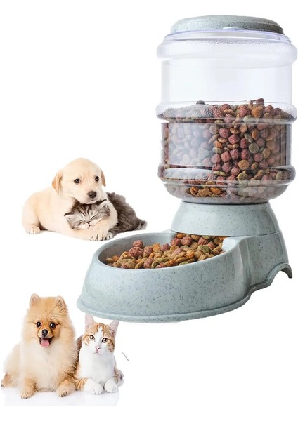 Otomatik Su Dağıtıcı Büyük Kapasiteli Pet Besleyici Küçük Maması Kase Besleyici Içme KaseBesleme Içen Su Kasesi Besleyici-Gri (Yurt Dışından)