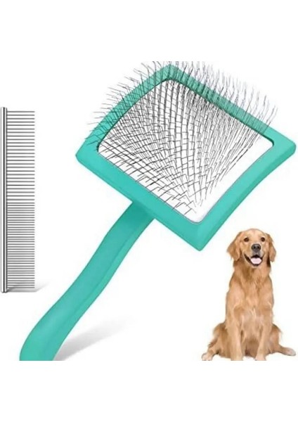 Tımarlama Fırçası Fırça Manuel Ev Güzellik Saç Fırçası Uzun Saplı Profesyonel Yeniden Kullanılabilir Deshedding Rake Mor (Yurt Dışından)