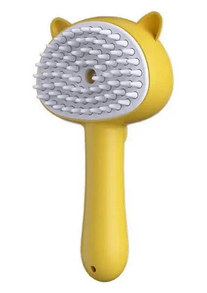 Buhar Fırçası 3 Içinde 1 Pet Saç Tımarlama Aracı Tedarik Kısa Saç ler Için Yumuşak Silikon Kıl Salı Olma Düğmesi Sarı (Yurt Dışından)