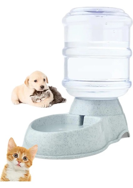 Otomatik Su Dağıtıcı Büyük Kapasiteli Pet Besleyici Küçük Maması Kase Besleyici Içme KaseBesleme Içen Su Kase Evcil -Gri (Yurt Dışından)