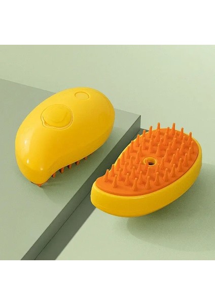 Buharlı Fırça Buhar Fırçası Elektrikli Sprey Masaj Evcil Bakım Aracı Tüy 3'Ü 1 Arada Elektrikli Spreyler Masaj Tarakları Sarı (Yurt Dışından)