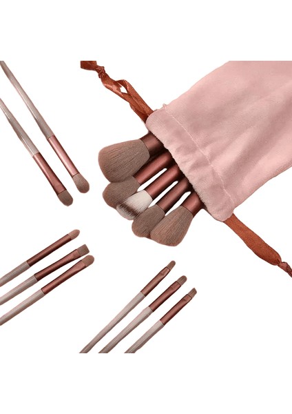 13 Pcs Makyaj Fırçaları Set Göz Farı Vakfı Kadınlar Kozmetik Fırça Göz Farı Allık Güzellik Yumuşak Makyaj Araçları Baghandle Pembe (Yurt Dışından)