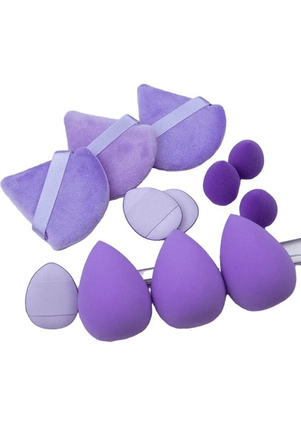 12/14PCS Makyaj Sünger Blender Güzellik Yumurtası Kozmetik Puf Temel Süngerleri Toz Puf Kadınlar Makyaj Aksesuarları Maquillaje Araç 12PCS Mor Yok Kutu (Yurt Dışından)
