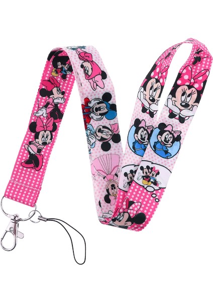 Potdemiel Disney Minnie Mouse Anahtarlık Anahtarlar Için Kimlik Rozetlik Kredi Kartı Boyun Askısı Anahtarlık Lariat Telefon Askısı Takı (Yurt Dışından)