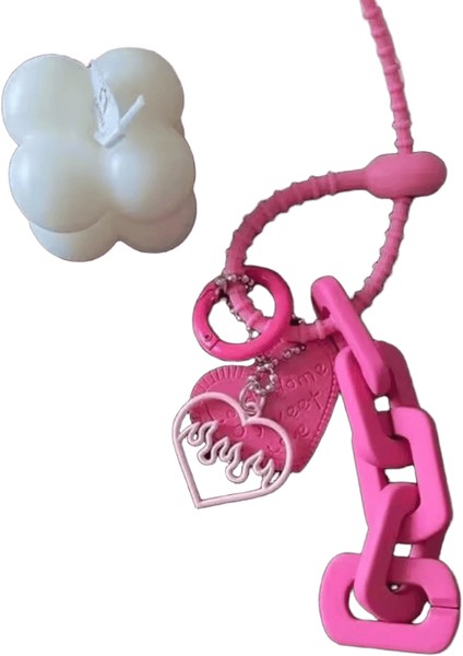 Y2K Tatlı Serin Aşk Kalp Şeklinde Anahtarlık Çanta Kolye Askıları Charms Kore Araba Anahtarlık Dekorasyon Aksesuarları ler Anahtarlıklar Stil 01 Pembe (Yurt Dışından)