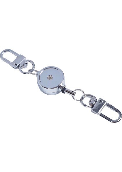 Geri Çekilebilir Rozet Anahtarlık Tutucu Rozet Makarası Hırsızlığa Karşı Metal Çekmesi Kolay Toka Halat Elastik Anahtarlık Anahtarlık Aksesuarlarıbeyaz (Yurt Dışından)